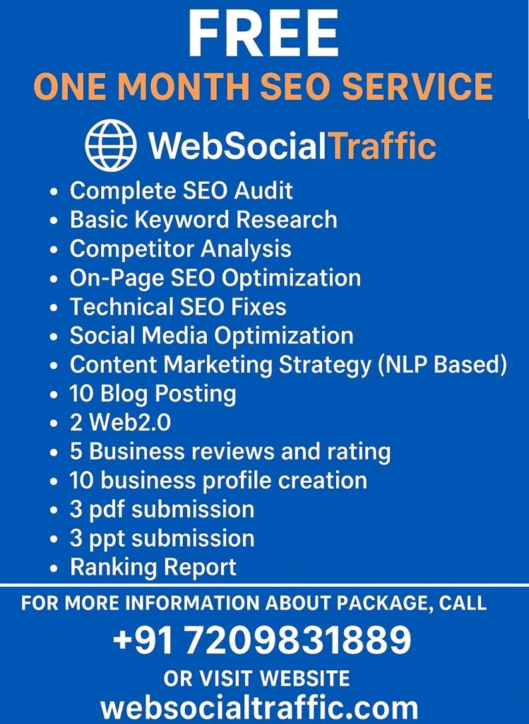 Free 1 month Trial SEO Services call +91 7209831889