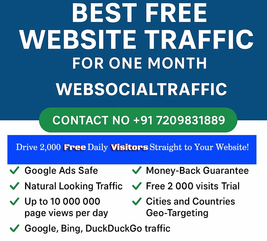 free website traffic for one month