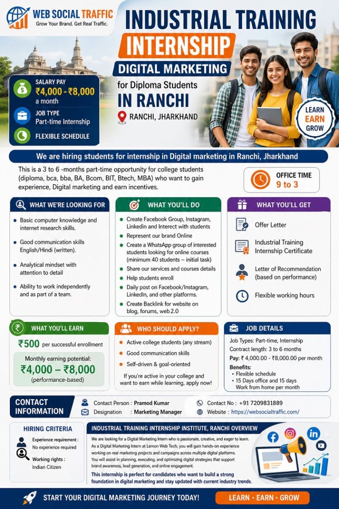 industrial training Internship for diploma students