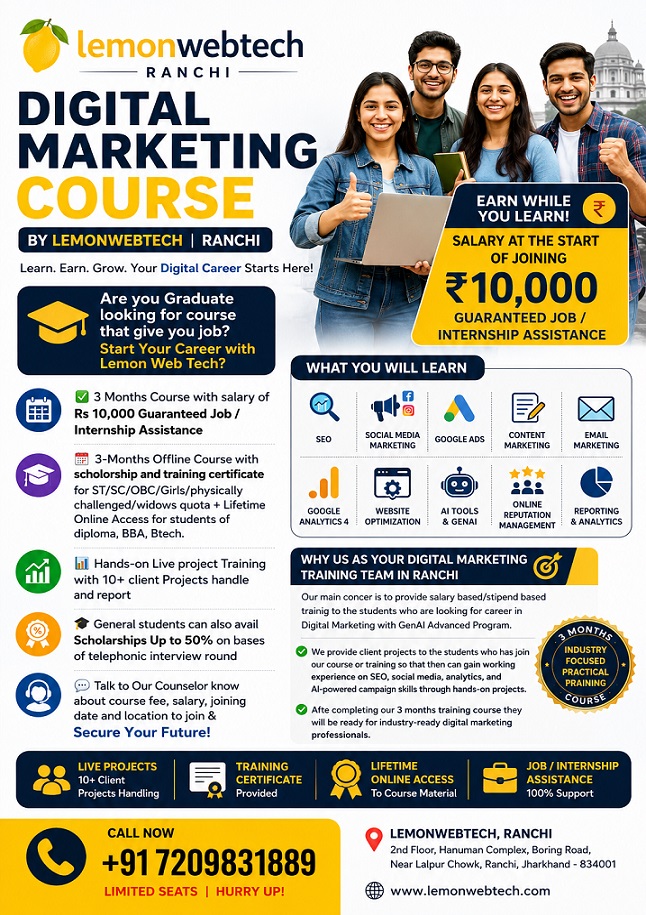 AI digital marketing course with job Ranchi training Institute