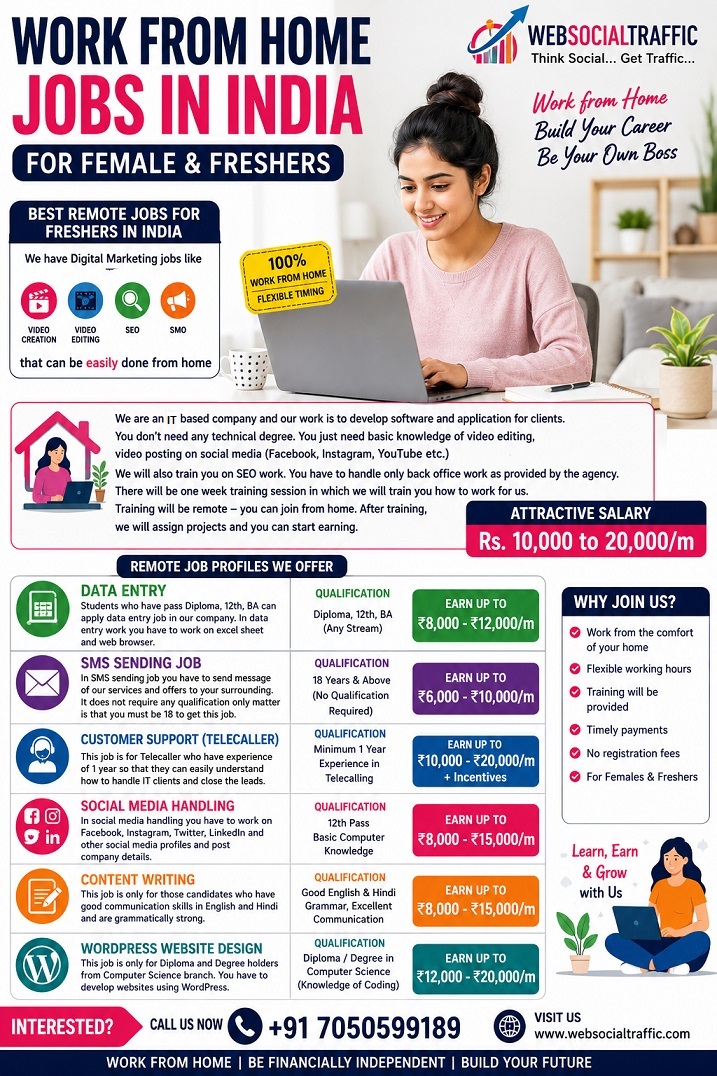 work from home jobs in india for female